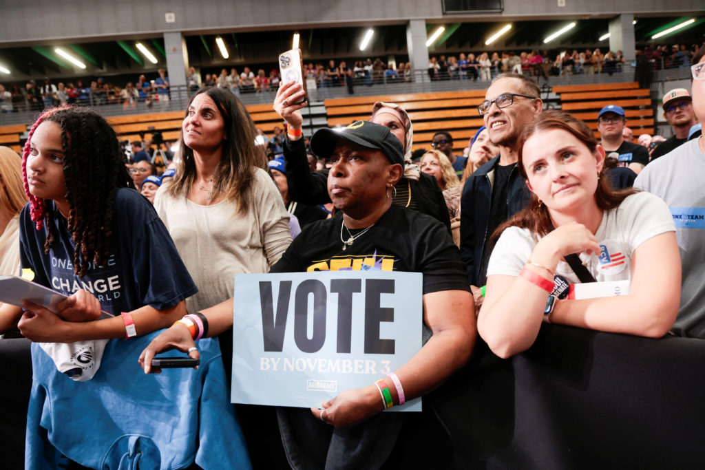 Supporters attend a campaign rally for Democratic US Senate nominee Abdul El-Sayed and Democratic gubernatorial candidate ...
