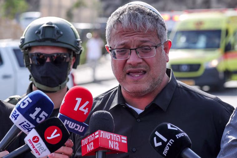 Picture: Itamar Ben Gvir speaks to the media