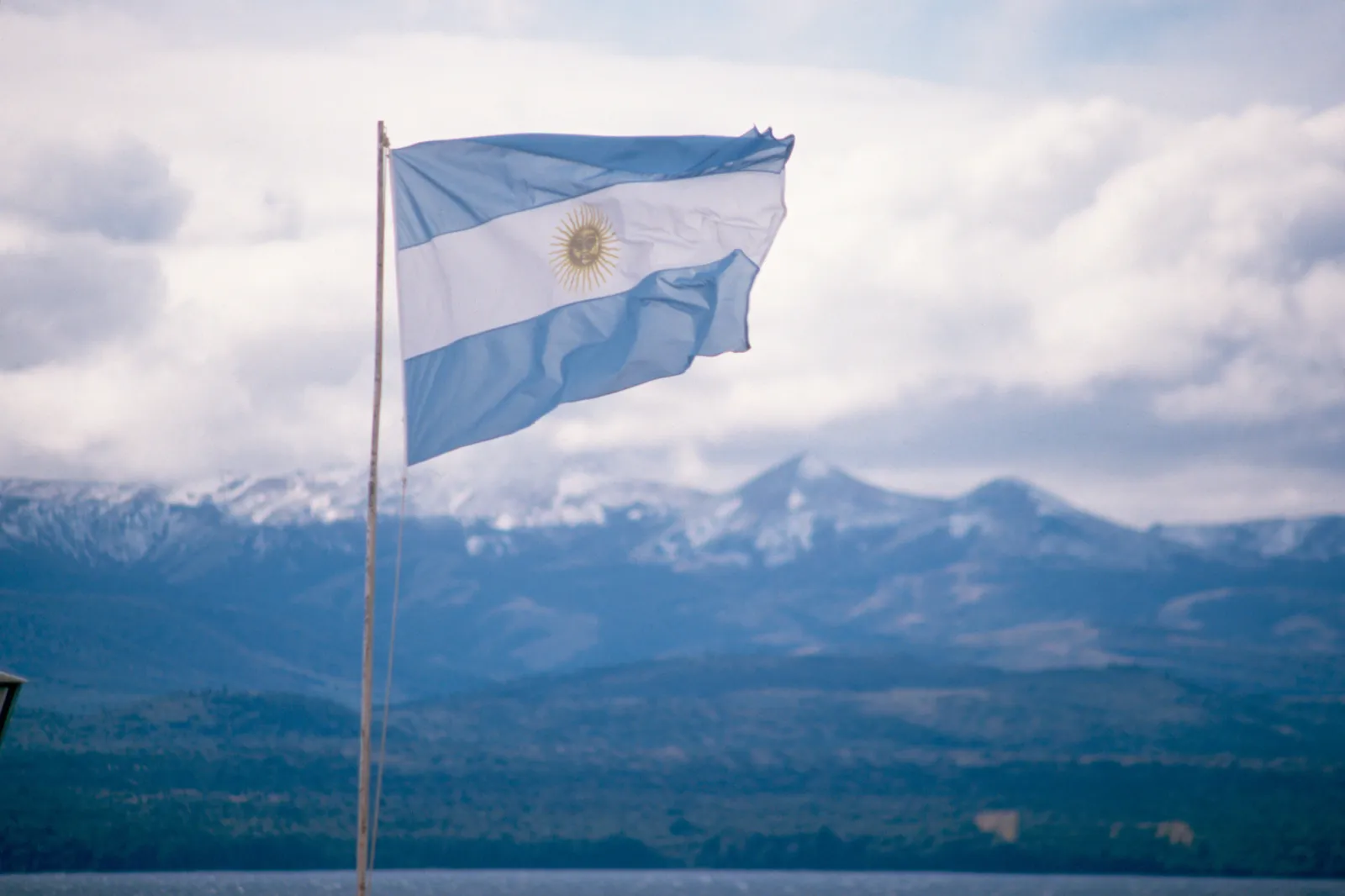 File image: An Argentine flag waves in the wind in the Andes town of Bariloche.