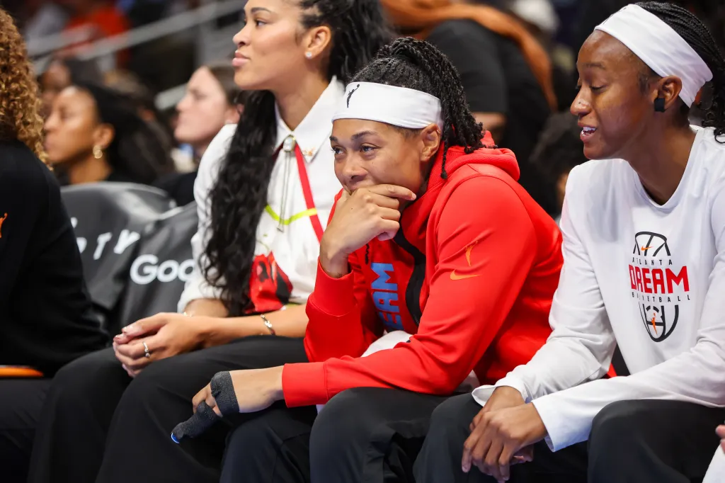 Atlanta Dream guard Alyssa Gray was injured in the fourth quarter of a playoff game against the New York Liberty and was benched.