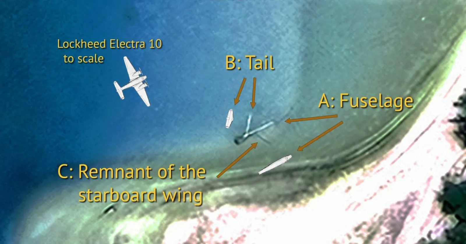 Amelia Earhart's suspected crash site. Image source: Heritage Broadcasting Service/Archaeological Legacy Institute/Archaeology Channel