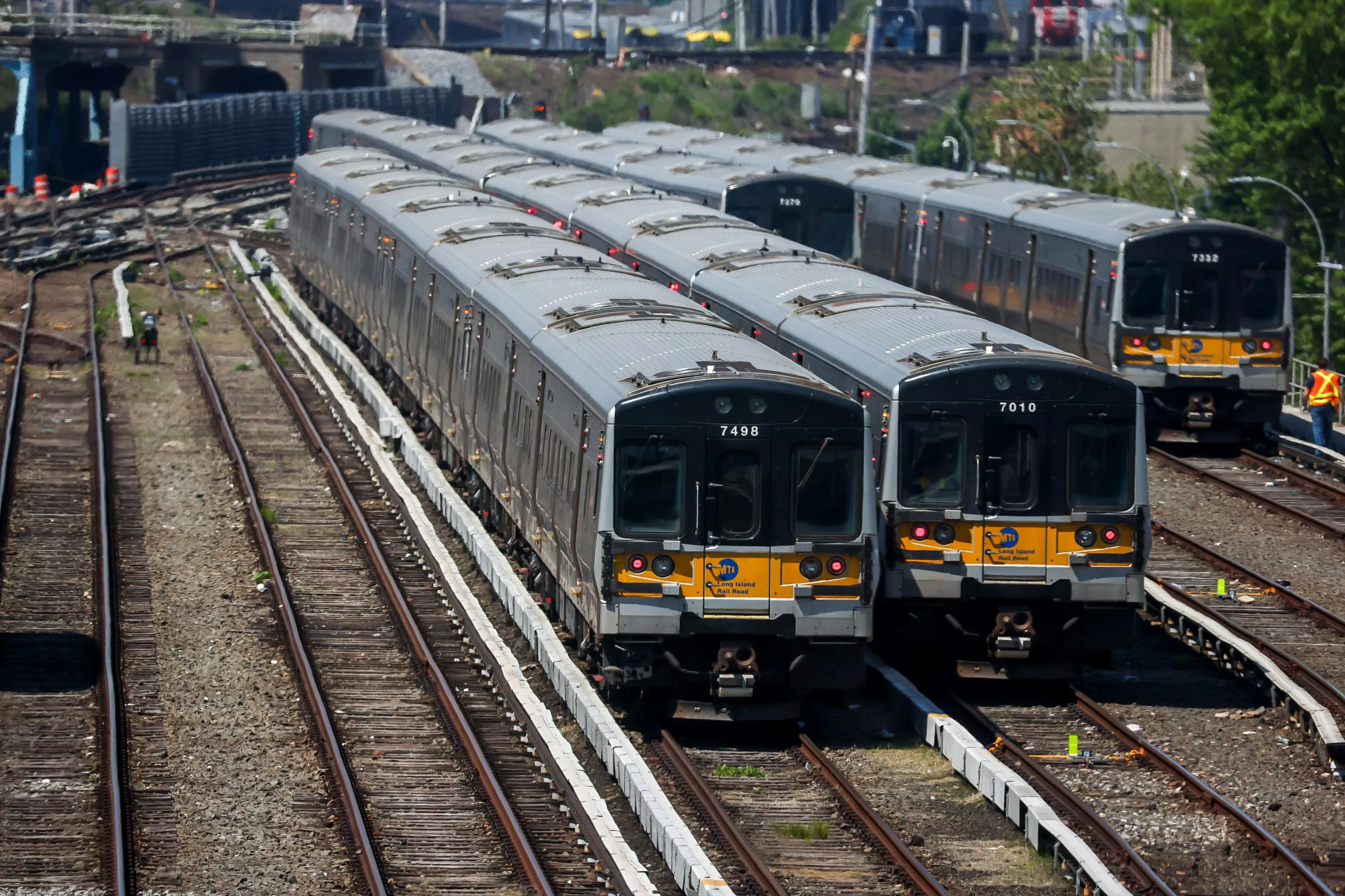Long Island Rail Road train stopped at station